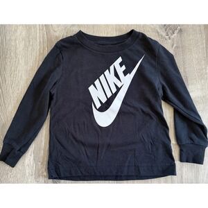 Nike Toddler Long Sleeve Shirt 2T Black White Logo Tee Boys Girls
